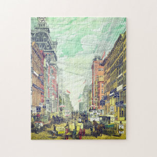 Vintag Broadway, NYC (1880er) Puzzle