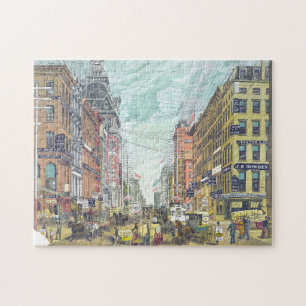 Vintag Broadway, NYC (1880er) Puzzle