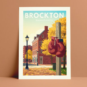 Vintag Brockton Massachusetts Postkarte