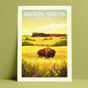 Vintag Broken Arrow Oklahoma Postkarte
