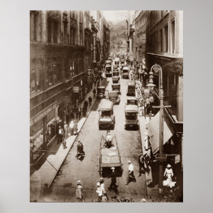 Vintag Bromfield Street Boston Massachusetts 1916 Poster