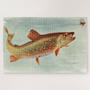 Vintag Brook Trout Illustration (1914) Puzzle