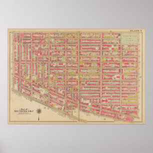 Vintag Brooklyn Map   George Washington Bromley Poster
