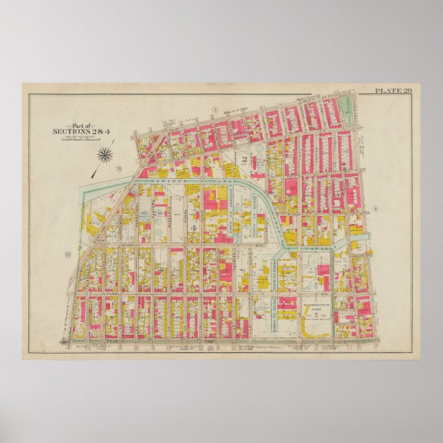 Vintag Brooklyn Map | George Washington Bromley Poster (Vorne)
