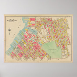Vintag Brooklyn Map | George Washington Bromley Poster