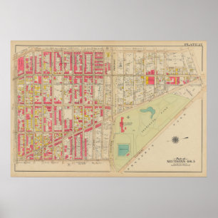Vintag Brooklyn Map   George Washington Bromley Poster