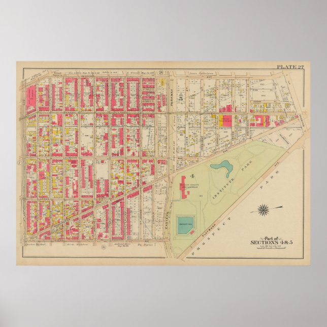 Vintag Brooklyn Map | George Washington Bromley Poster (Vorne)