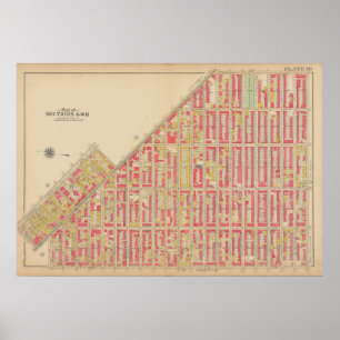 Vintag Brooklyn Map   George Washington Bromley Poster