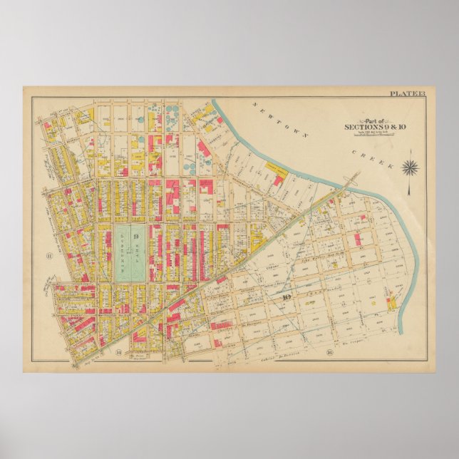 Vintag Brooklyn Map | George Washington Bromley Poster (Vorne)