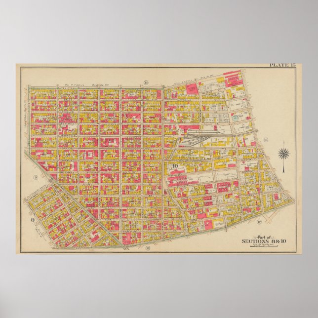 Vintag Brooklyn Map | George Washington Bromley Poster (Vorne)