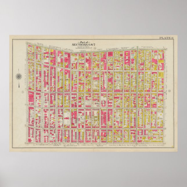 Vintag Brooklyn Map | George Washington Bromley Poster (Vorne)