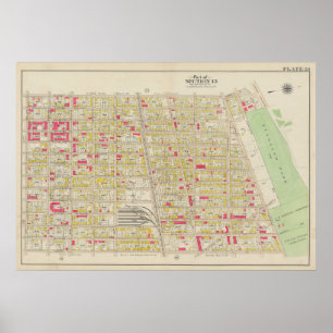 Vintag Brooklyn Map   George Washington Bromley Poster