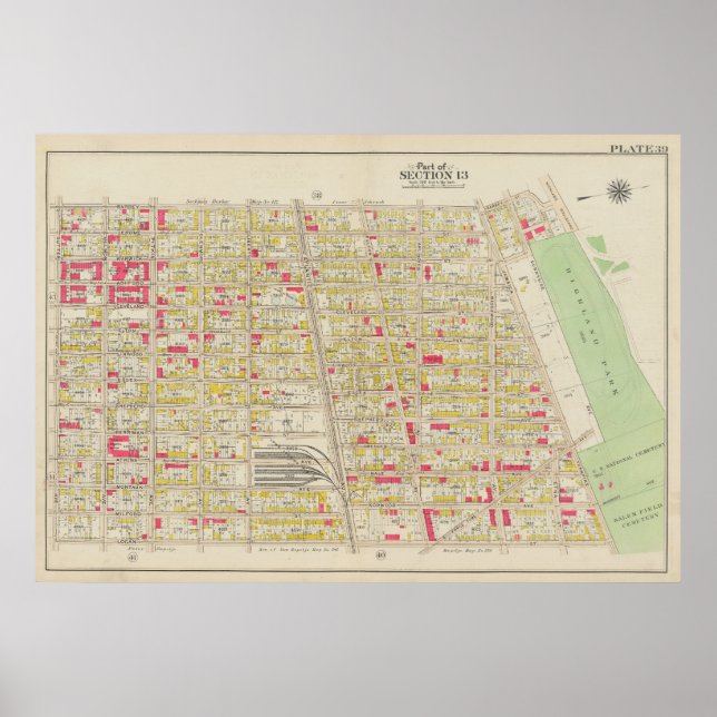 Vintag Brooklyn Map | George Washington Bromley Poster (Vorne)
