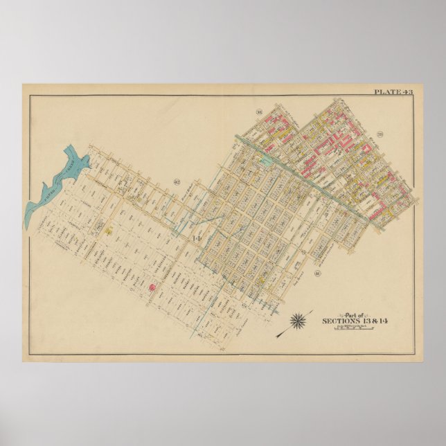 Vintag Brooklyn Map | George Washington Bromley Poster (Vorne)