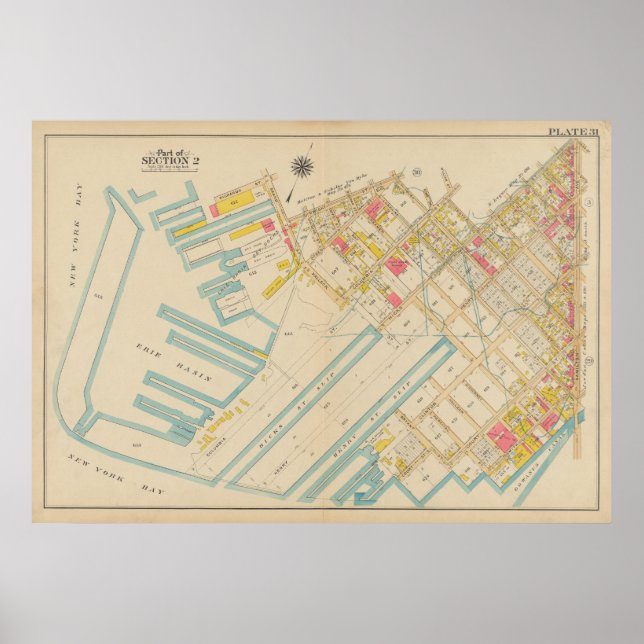 Vintag Brooklyn Map | George Washington Bromley Poster (Vorne)
