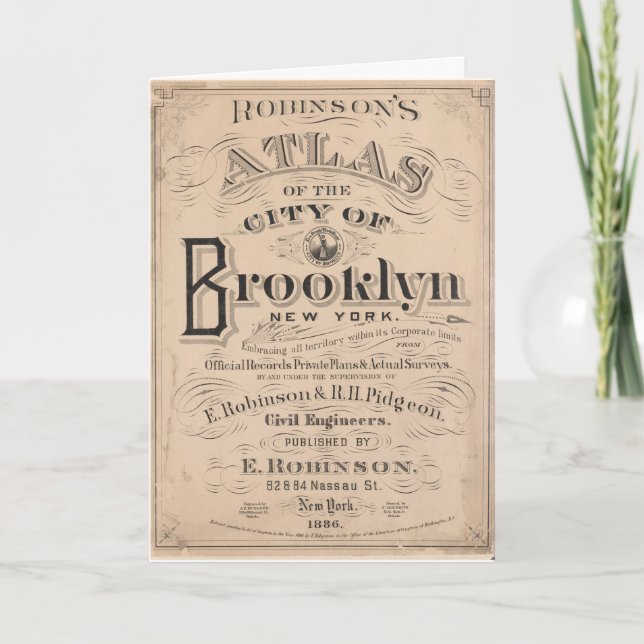 Vintag Brooklyn, New York Atlas Karte (Vorderseite)