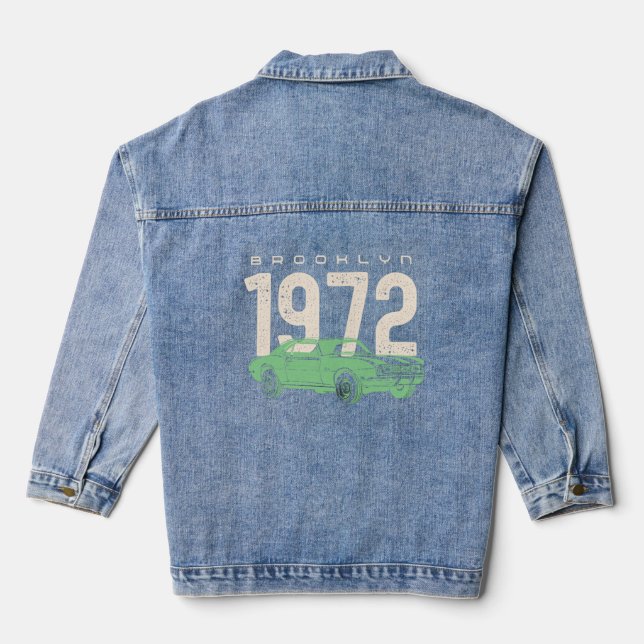 Vintag Brooklyn, NY Retro Car Jeansjacke (Rückseite)