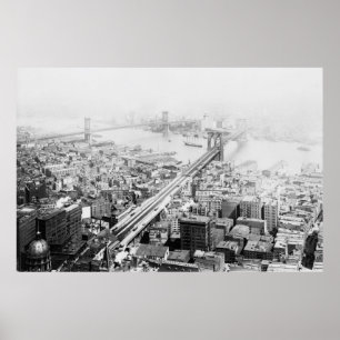 Vintag Brooklyn und Manhattan Bridge Fotografie Poster