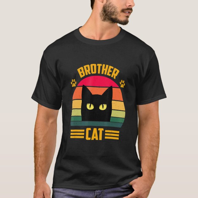 Vintag Brother Brother Cat Style Retro T-Shirt (Vorderseite)