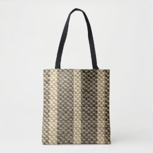 "Vintag Brown and Tan Large Weave Print" Totbeutel