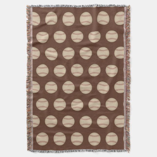 Vintag Brown Baseball Throw Blanket Decke (Vorderseite Vertikal)