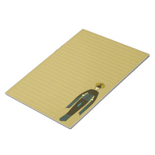 Vintag Brown Blue Woman Turban Türkei Jugendstil Notizblock