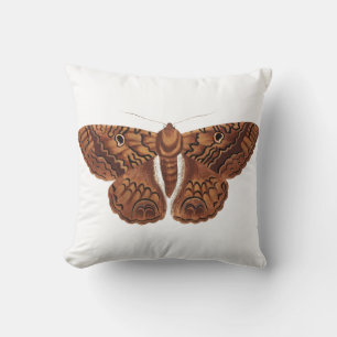 Vintag Brown Butterfly Illustration Kissen