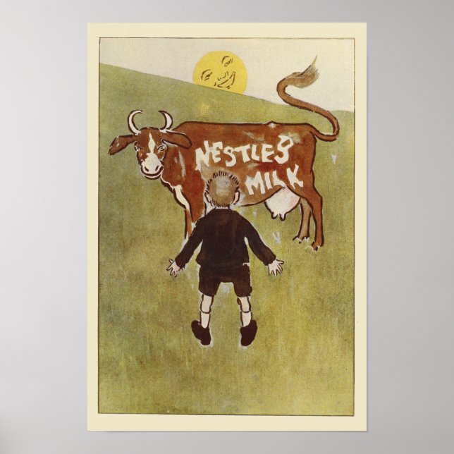 Vintag Brown Cow Nestle's Milk Poster (Vorne)