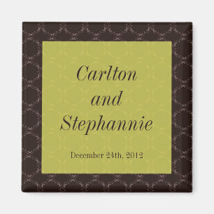 Vintag Brown/Green Wedding Magnet Gefallen