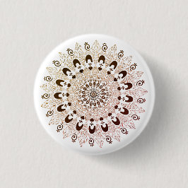 Vintag Brown Mandala Blume Design Button