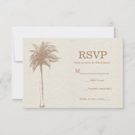 Vintag Brown Palm Tree Beach Hochzeit UAWG RSVP Karte