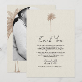 Vintag Brown Palm Tree Beach Hochzeit Vielen Dank Einladung