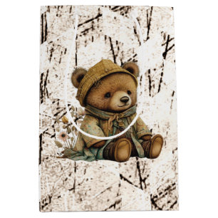 Vintag Brown Teddy Bär Mittlere Geschenktüte