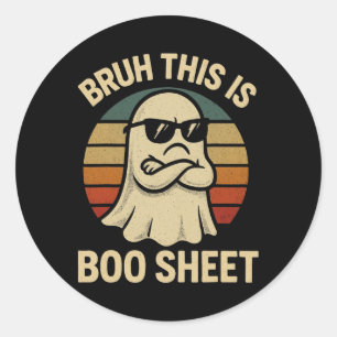 Vintag Bruh, das ist Boo Sheet Ghost Halloween Cos Runder Aufkleber