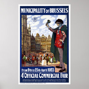 Vintag Brüssel Belgien Kommerzielle Messe Poster