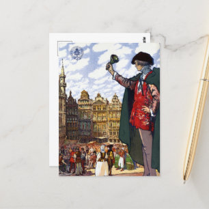 Vintag Brüssel Belgien Kommerzielle Messe Postkarte