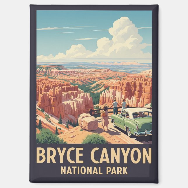 Vintag Bryce Canyon Nationalpark Utah Magnet (Vorderseite)