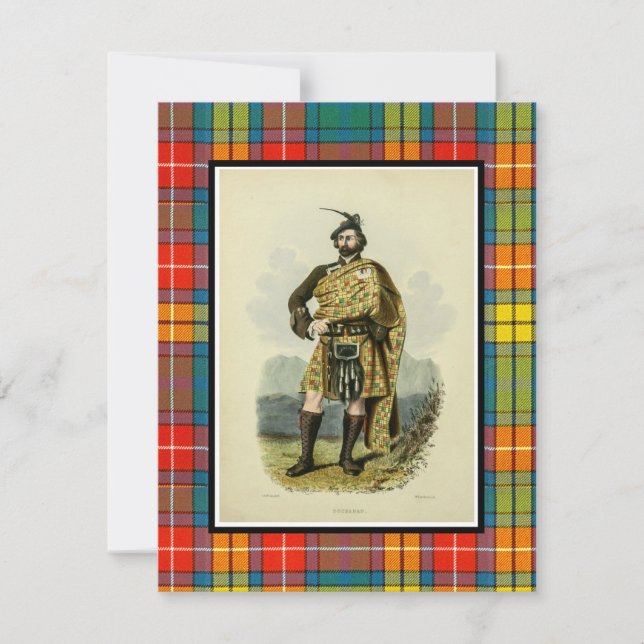 Vintag Buchanan Scottish Clansman Illustration (Vorderseite)
