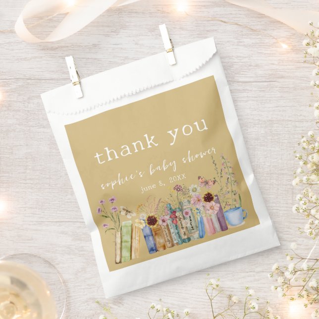 Vintag bucht eine neue Kapitel Babydusche Geschenktütchen (Ausgeschnitten)