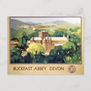 Vintag Buckfast Abbey Kloster Britische Eisenbahn Postkarte