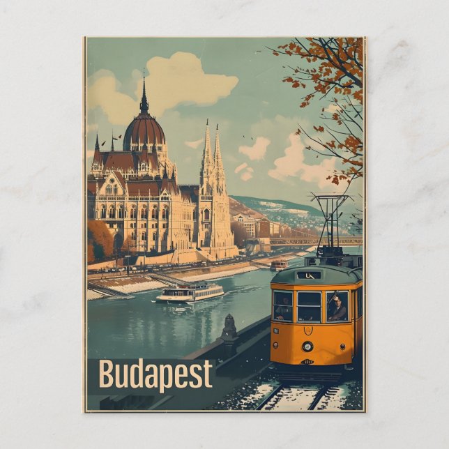 Vintag Budapest Postkarte (Vorderseite)