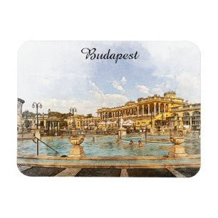 Vintag Budapest Ungarn Panoramasicht Magnet