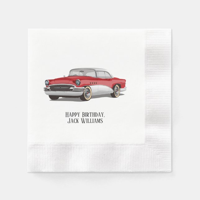 Vintag Buick-Automobil für Geburtstagsparty Serviette (Vorderseite)