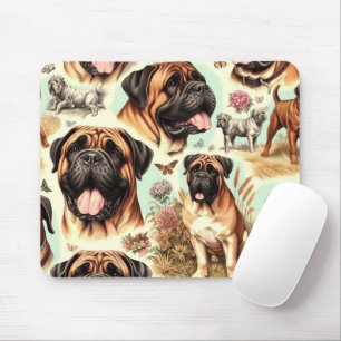 Vintag Bullmastiff Nahtlos Mousepad