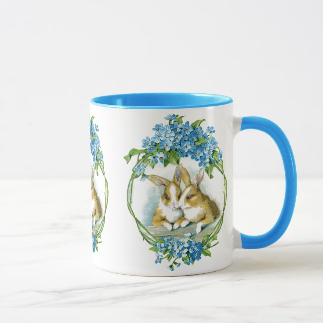 Vintag Bunnies Illustration Tasse (Rechts)