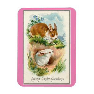 Vintag Bunnies Oster Magnet