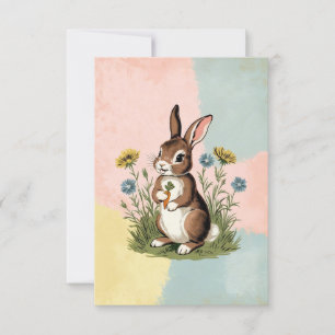 Vintag Bunny - Nostalgische Osterkarte Einladung