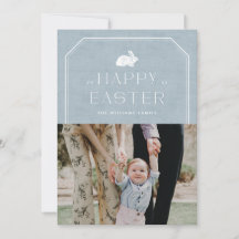 Vintag Bunny Oaster Foto Card - Blau