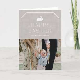 Vintag Bunny Oaster Foto Card - Grau Dankeskarte