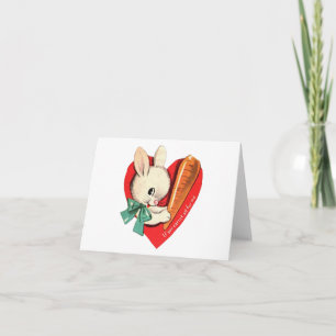 Vintag Bunny Valentine Karte